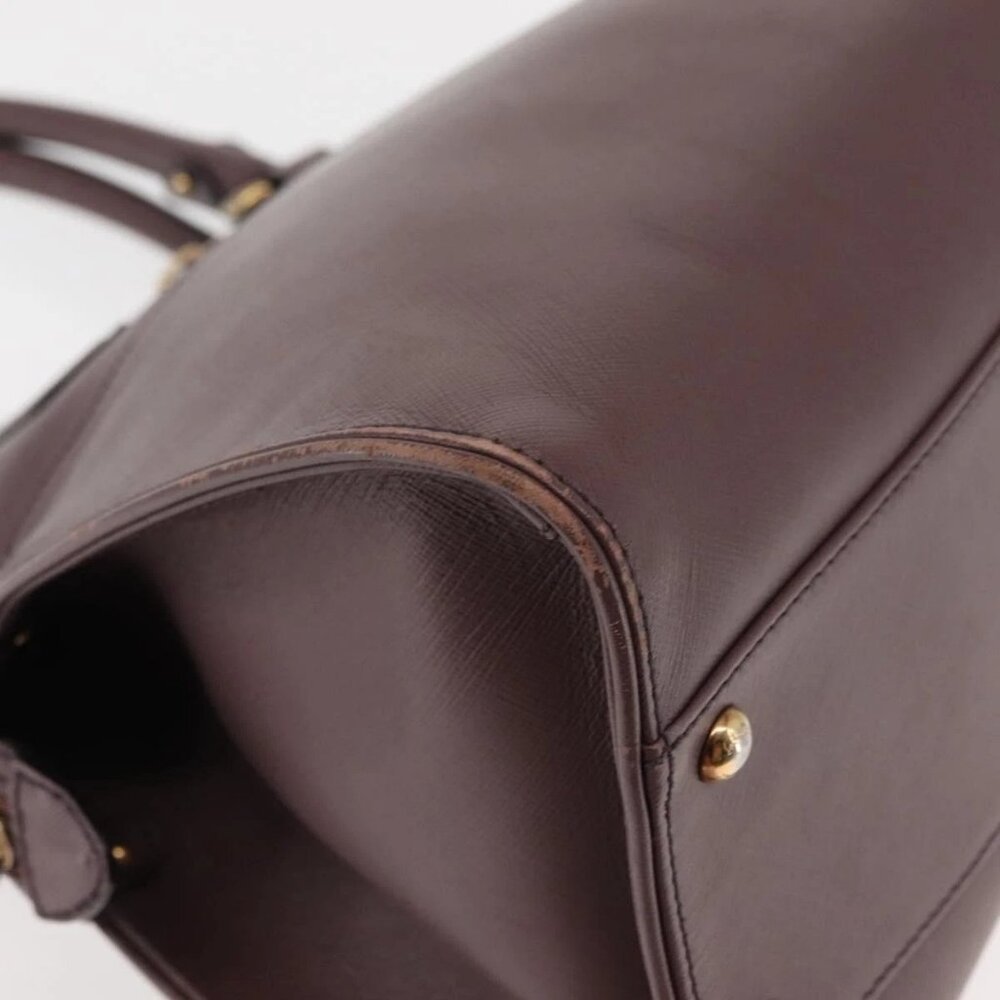 Salvatore Ferragamo Gancini Hand Bag Leather Purple Gold Auth 146846 - Picture 10 of 16
